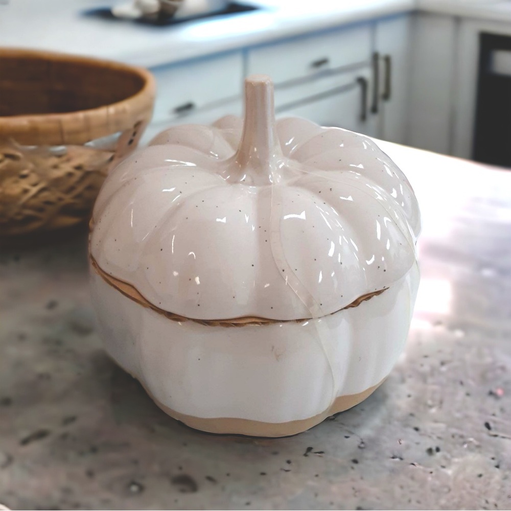 Ceramic Stoneware Pumpkin Jar
